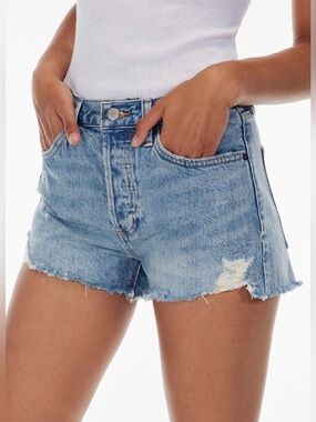 Aritizia Denim Forum - The Ex-Boyfriend Hi-Rise Denim Relaxed Cut-Off Shorts